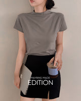 [MADE] Natural half-neck short-sleeved T-shirt