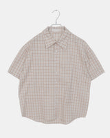 Caper Linen Oversized Fit Checkered Shirt