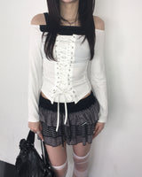 Stripe firll cancan skirt