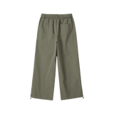 Essential Twill String Banding Wide Pants - KHAKI