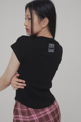 C 90S LINE BASIC T-SHIRT_BLACK