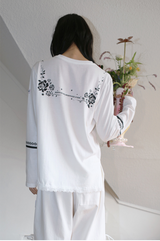 セーラーカラープリンティングTシャツ オフホワイト