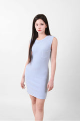 Simple Sleeveless Mini Onepiece Blue