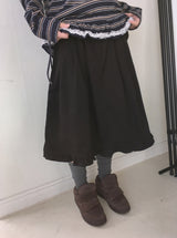 Brikin Cotton Midi Frill Skirt