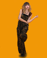leopard overall pants
