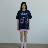 KIRIGIRL BOXY T-SHIRT _NAVY