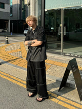 Stitch Dig Snap Wide Pants 2C