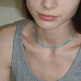 LOVE SKINNY BEADS NECKLACE SKY BLUE