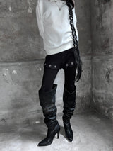 studded faux fur banded shorts (2color)