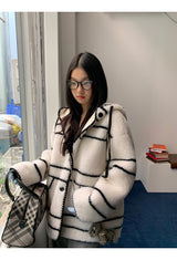 Style Hooded Wool Suede Coat