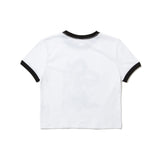 DRAGON Ringer Crop T-Shirt (WHITE)