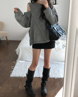 Mitsu Damage Back Pocket Mini Skirt