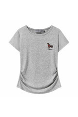 スリムニットドッグエンブロイダリーTシャツ