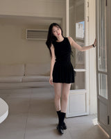 Near wool knit sleeveless&skirt set (with underpants)