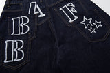 Leni Alphabet Stitch Denim Pants
