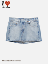 All-match best denim mini skirt