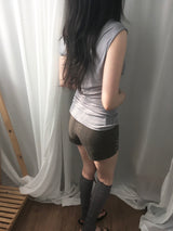 flat studded shorts