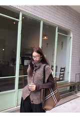 Multicolor Turtleneck Knit Vest 