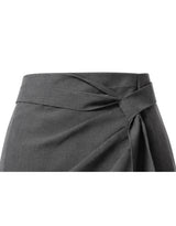 Evan Wrap Tie Draping Mini Skirt Black
