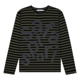 チケッティングストライプボーダーTシャツ(OLIVE)