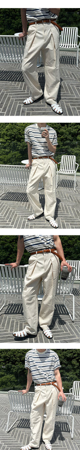 [S/S] リネンタックハーフバンディングパンツ