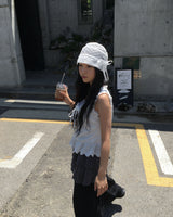Dot cancan shirring skirt