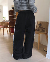 ED Lace Banding Strap Wide-Leg Training Pants