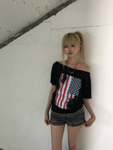 アメリカンフラぐオフショルダーT