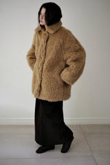 Reversible fur coat, Camel