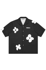 ハンドペインティドフラワーズプリンティドキューバンシャツ