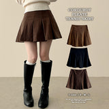 Kiro corduroy pleats mini skirt
