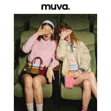 muva. 本革 バイカラー スクエア ミニバッグ