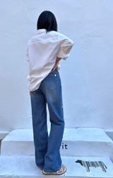 DAISY EMBROIDERED BLUE DENIM PANTS code 25000