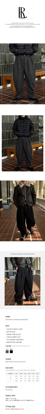 [F/W] Wool curve button pants(2color)