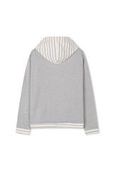 コントラストフードストリングTシャツ