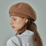 VA Oval-Metal Wool Beret  / Camel