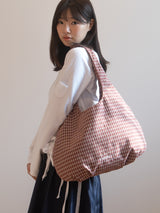 Check Padded Hobo Bag - Red