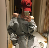 [Bellide made/waist reduction] クローゼット&スリットオフショルダー マンツーマン