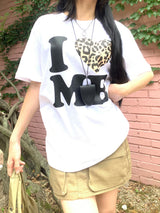 I♥ME レオルーズフィットラブ半袖Tシャツ (ホワイト)