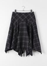 CHECK FLARE SKIRT