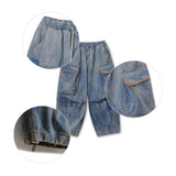 Fringe Balloon Cargo Denim Pants