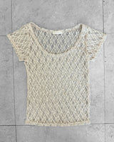 GARDEN LACE CAP SLEEVE T-SHIRT