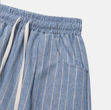 [Unisex] Linen stripe banding pants(2color)