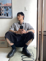 No.1291 nerd check half SHIRT (4color)