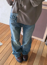 エヴラ ヴィンテージ ウォッシング セミブーツカット デニム パンツ