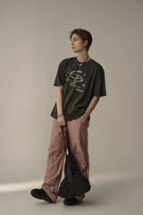 LINE COVER PARACHUTE PANTS (PINK)