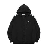 LARINE TRACK LINE HOOD ZIP-UP UNISEX (2Color) 
