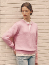 MOHAIR WOOL BLENDED KNIT PINK
