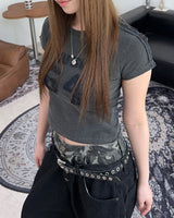 Tora Denim Tape Crop Top