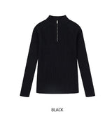 クッドマッスルハーフジップアップリブニット